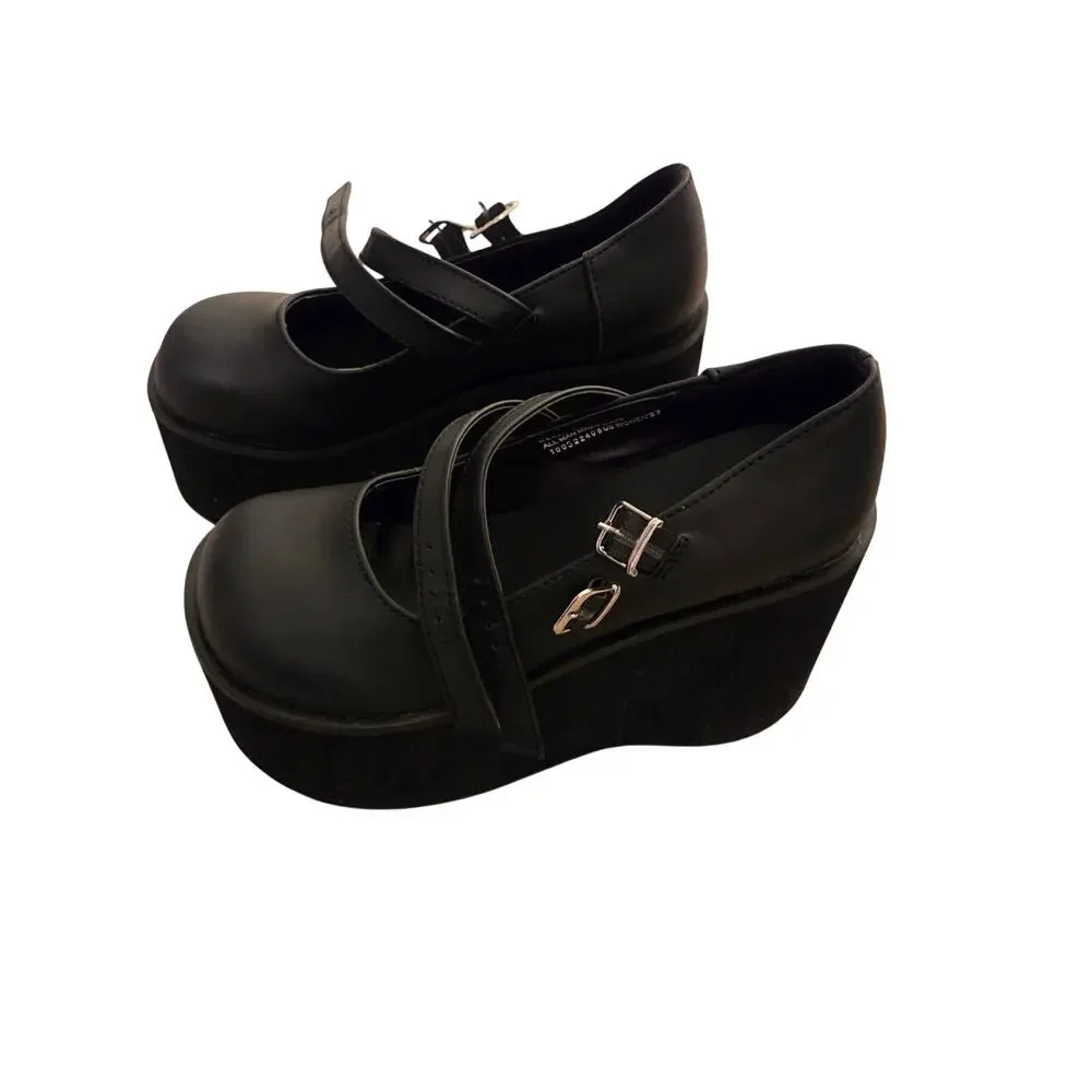 Platform Mary Jane Double Strap Shoes